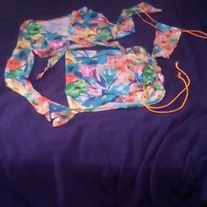 Women's 3 Piece Floral Swim Wear  MEDIUM